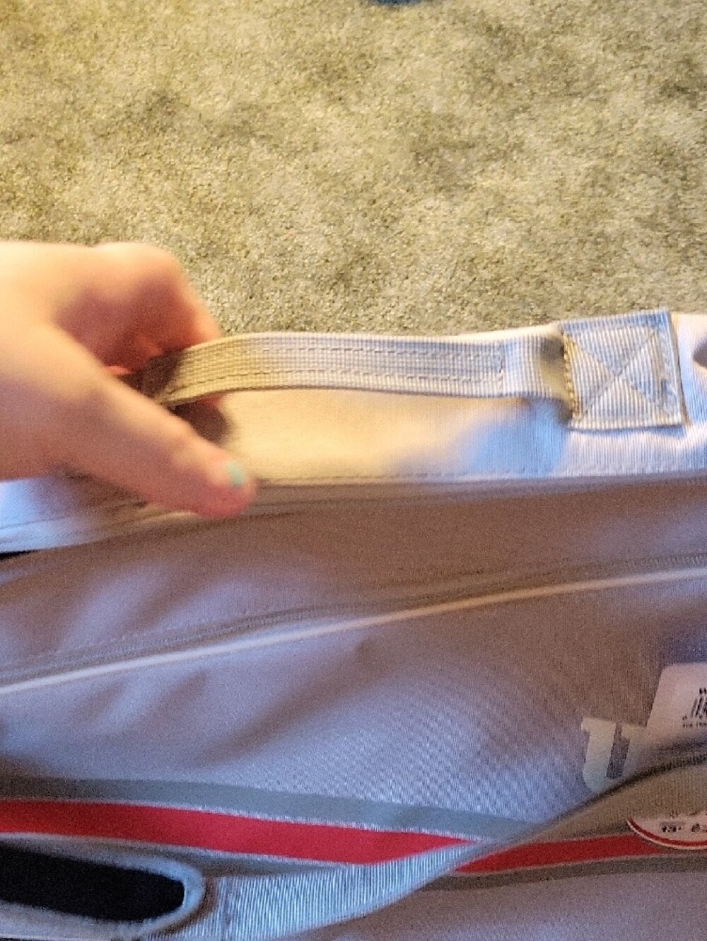 Wilson Light Gray Duffel Bag with Red Stripe - Picture 10 of 12